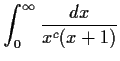 $\displaystyle{\int_0^{\infty}\frac{dx}{x^c(x + 1)}}$