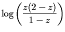 $\displaystyle{\log\left(\frac{z(2-z)}{1-z}\right)}$